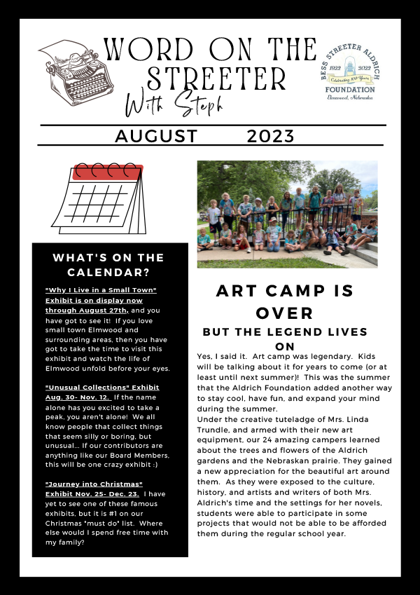 August Word on the Streeter 1