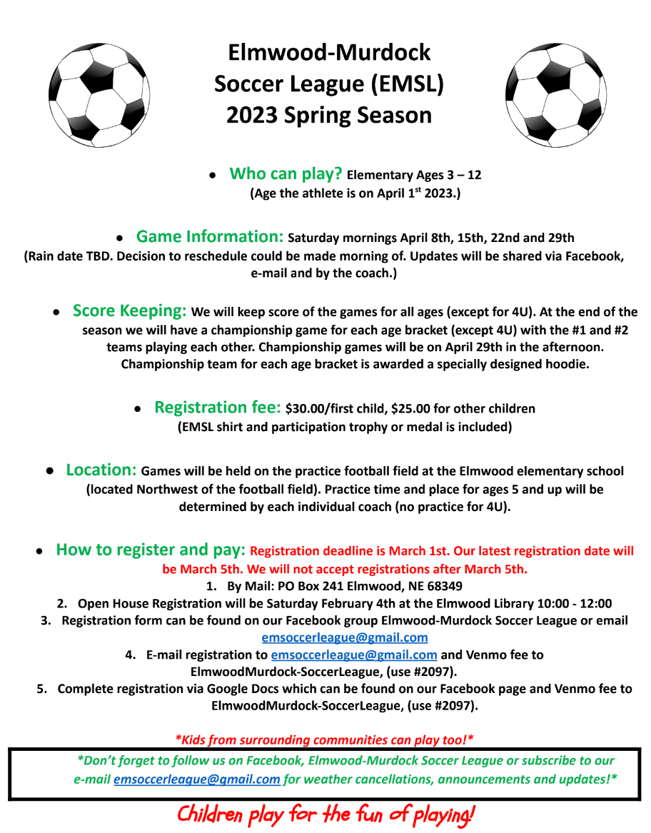 Elmwood Murdock soccer 2023 