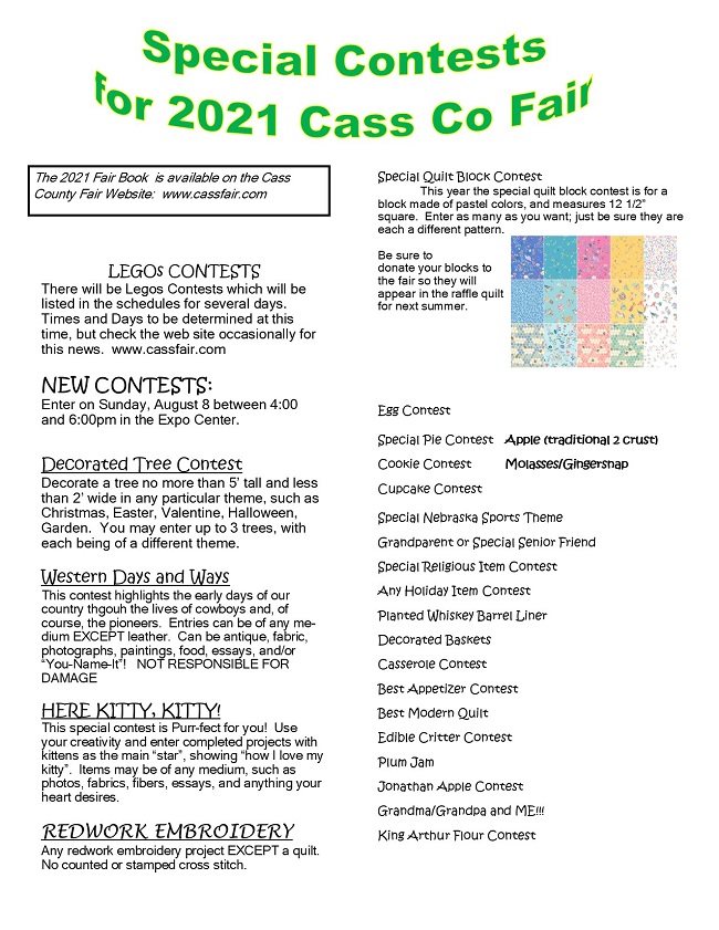 2021 Fair Special Contests