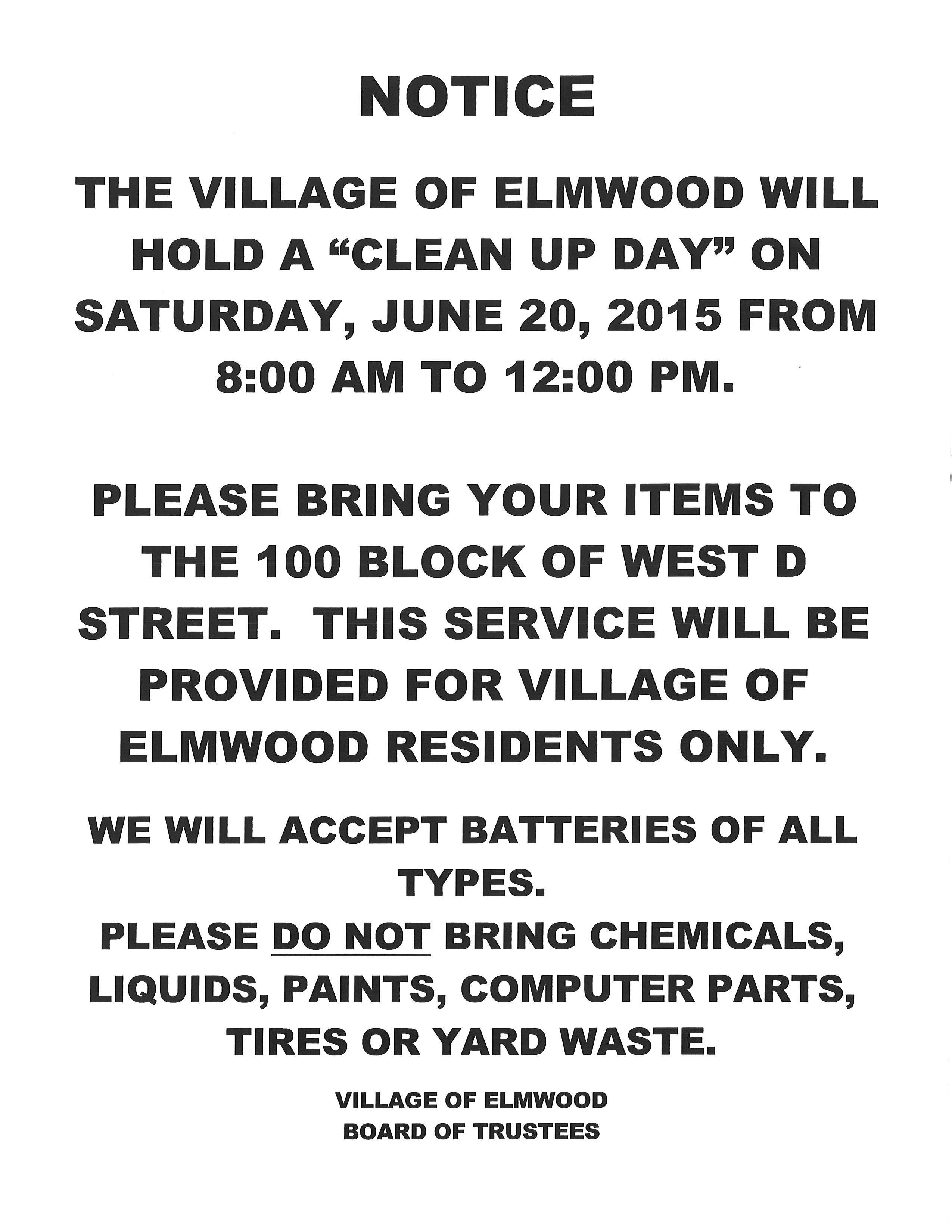 Elmwood Clean Up Day