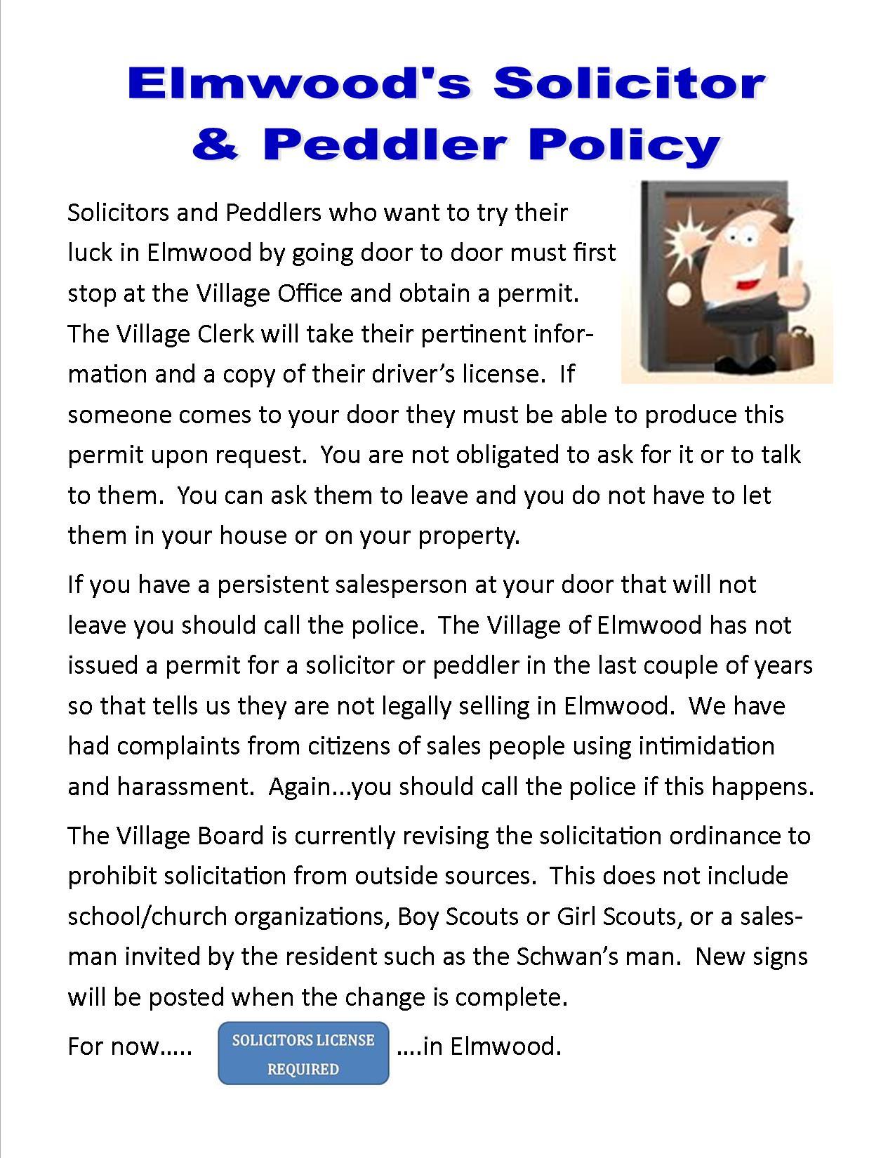 Solicitors and peddlers