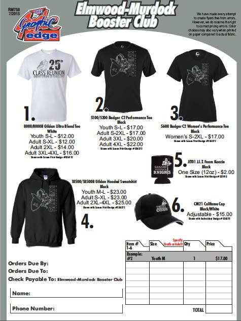 Booster Shirt order form