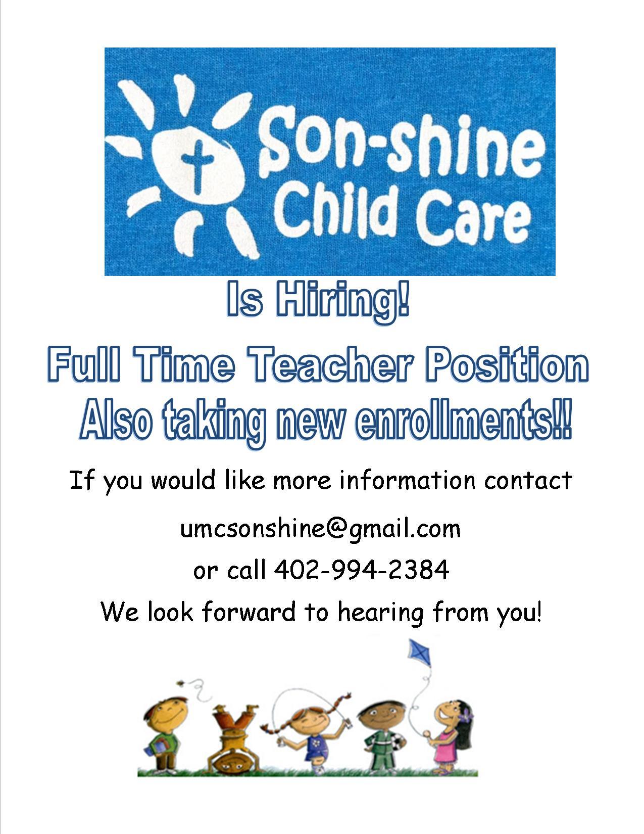 Sonshine child care07 13 2016