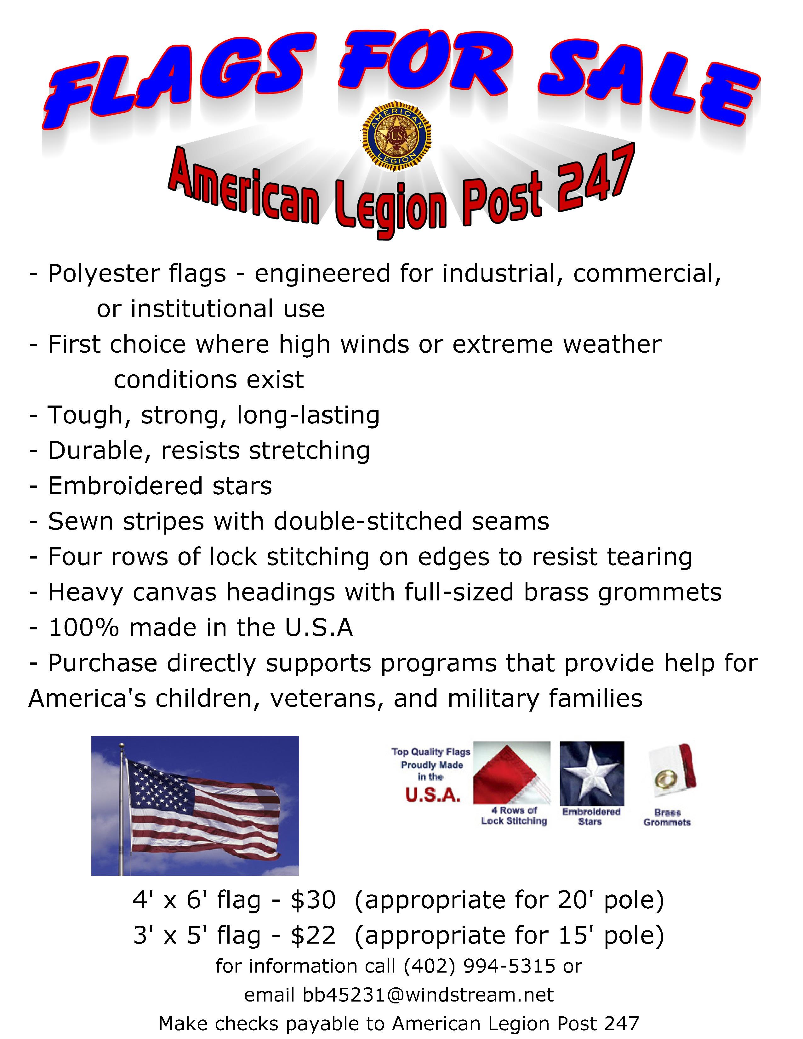 Flags for sale August 2016 page 0