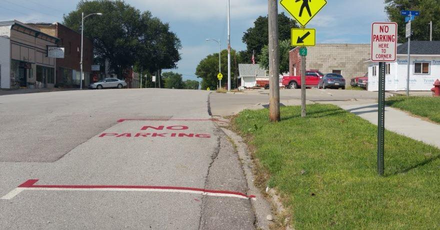 No parking 3 to corner