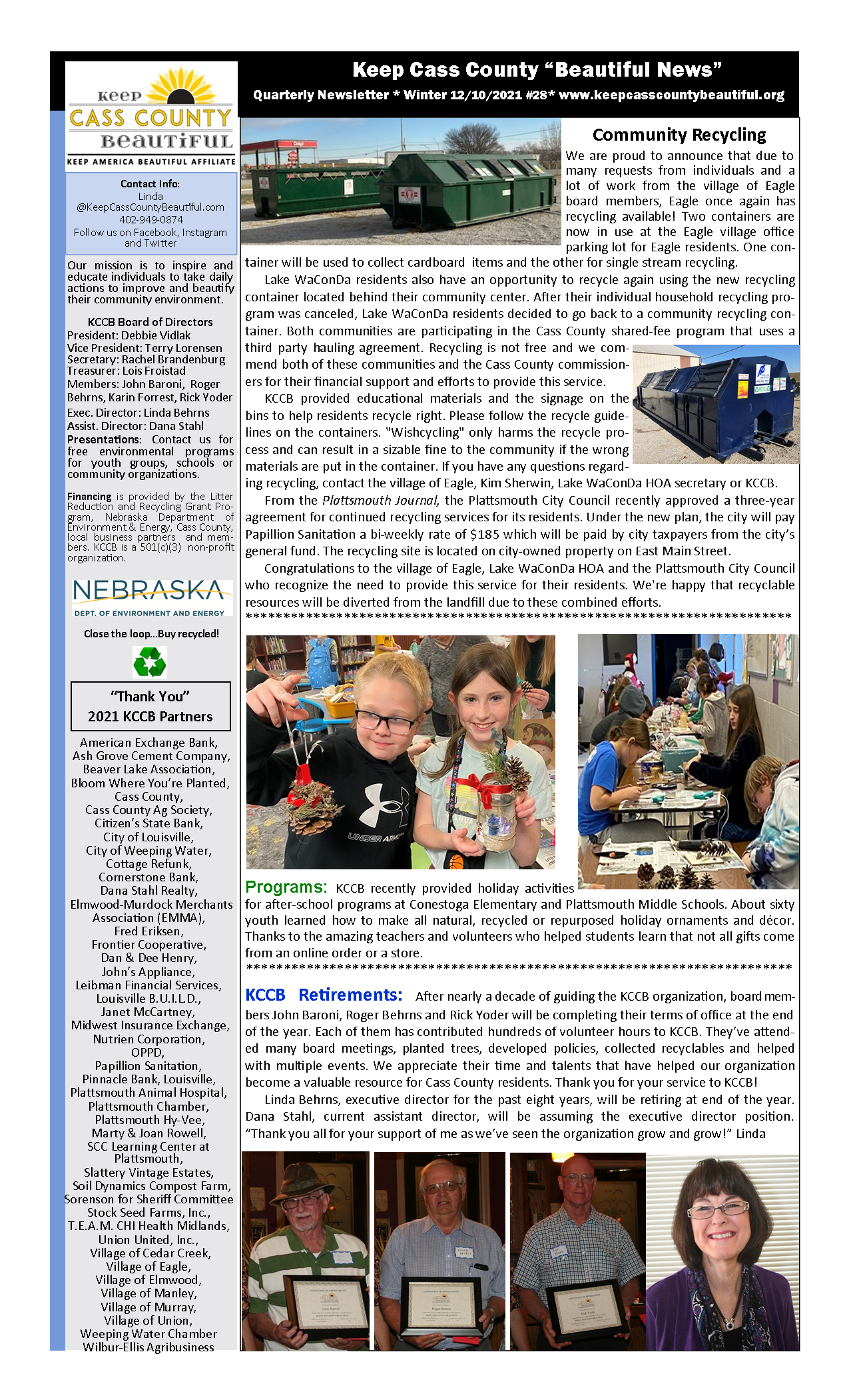 Kccb Newsletter pg. 1