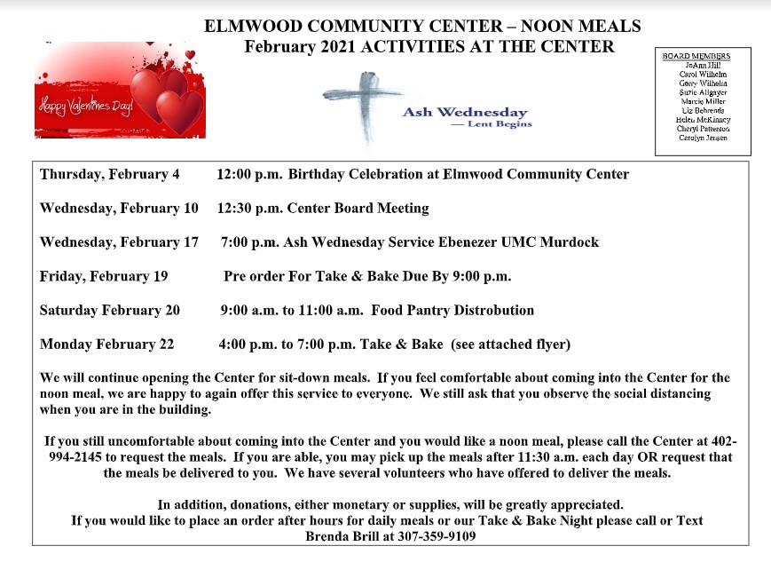 Elmwood Comnmunity Center Activities 0221