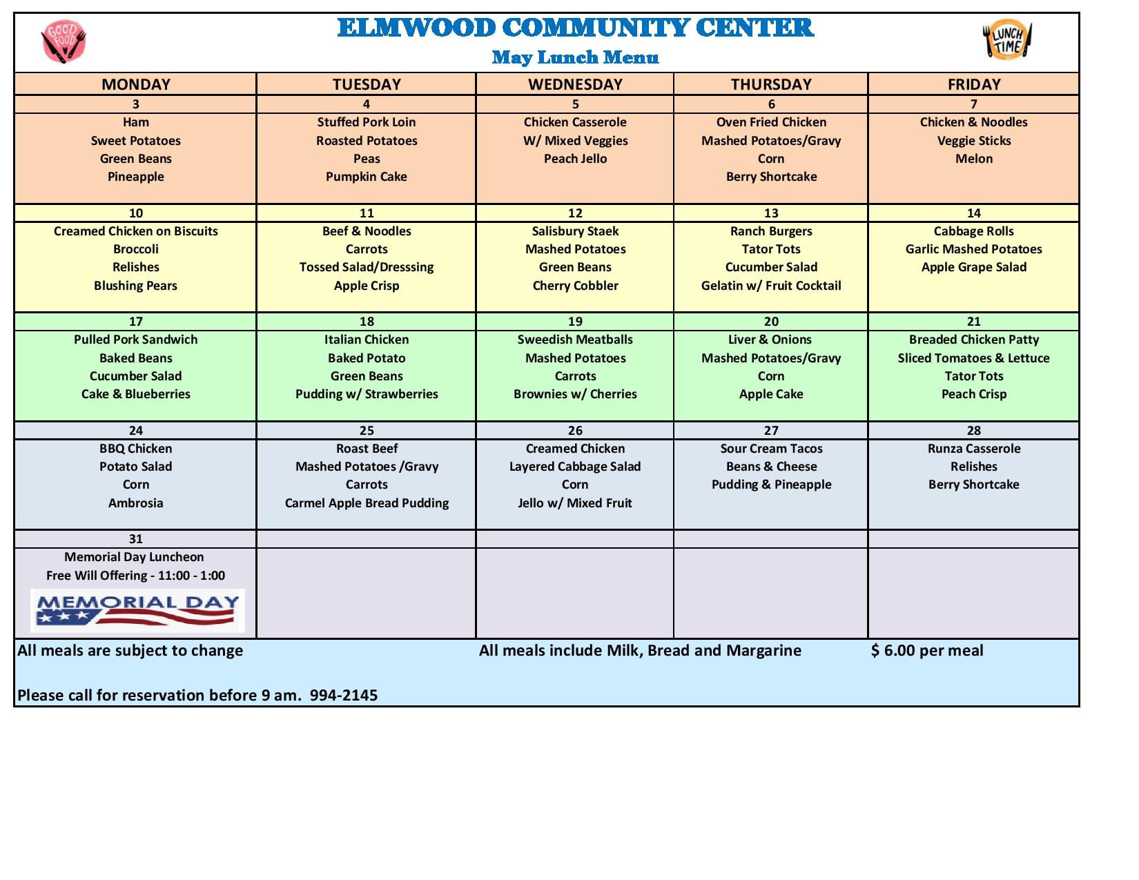 elmwood community center menu 521