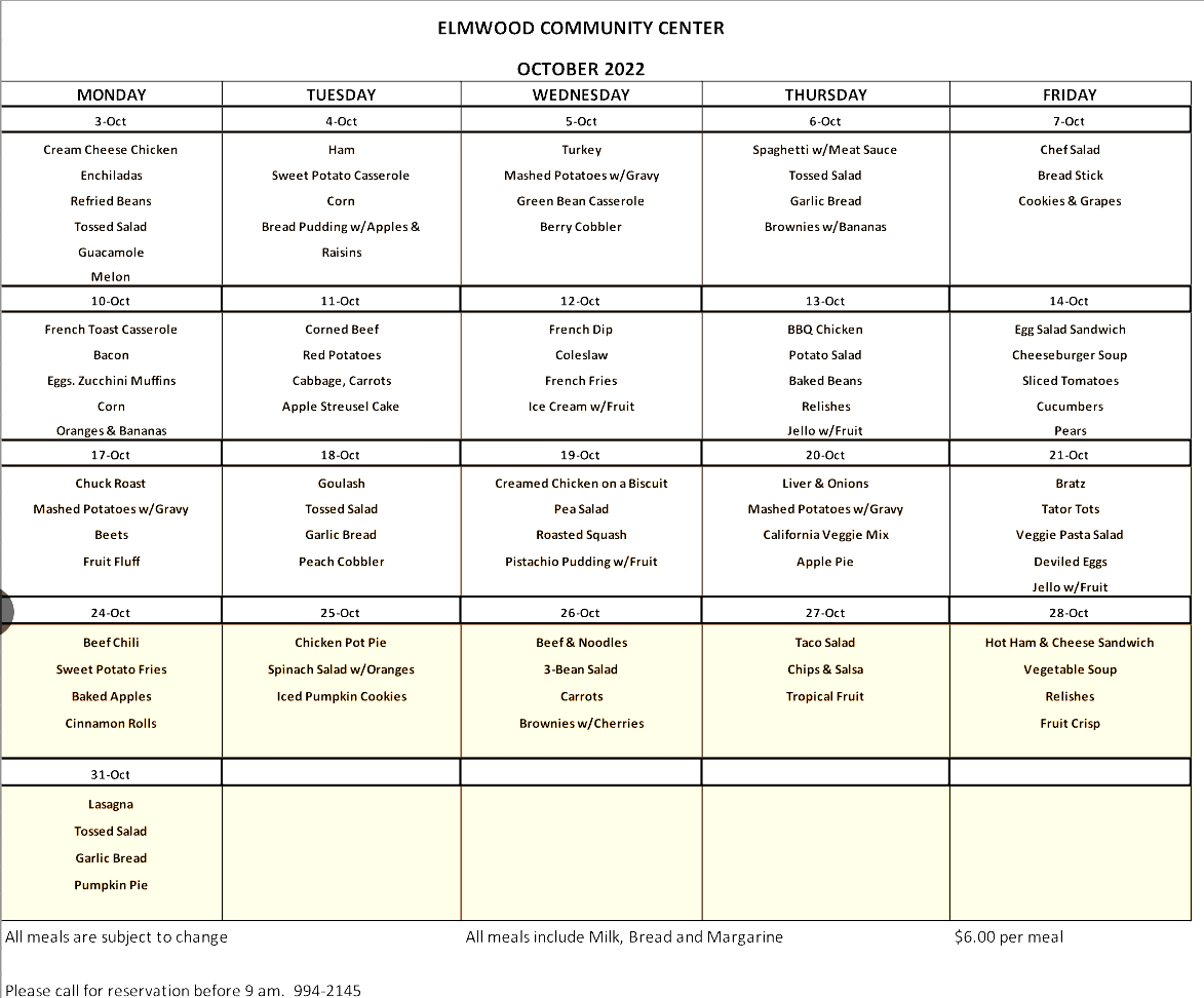 elmwood Communiter calender 102022