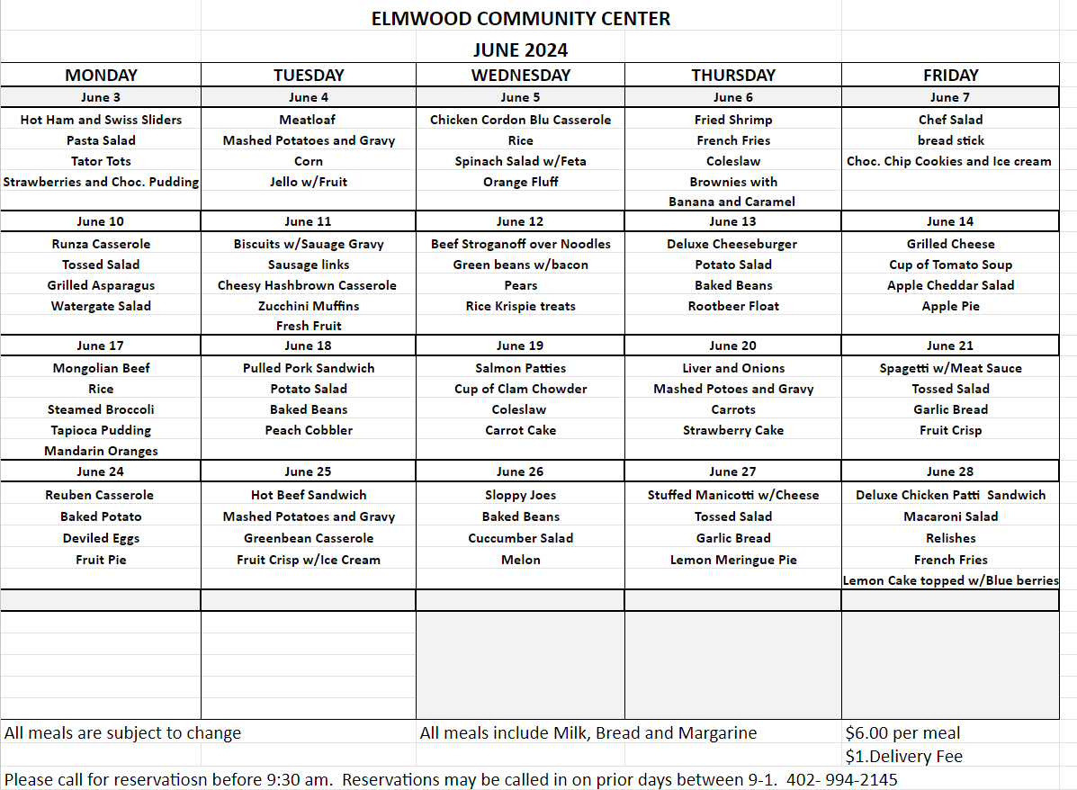 Community Center Menu 0624b