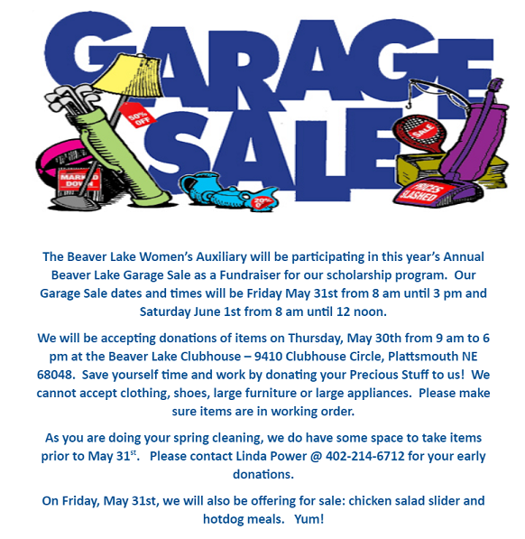 2024 05 22 BL Ladies Aux Garage Sale