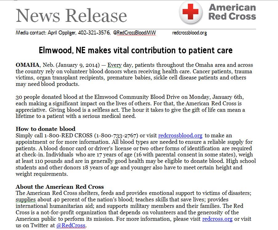 Red Cross Update