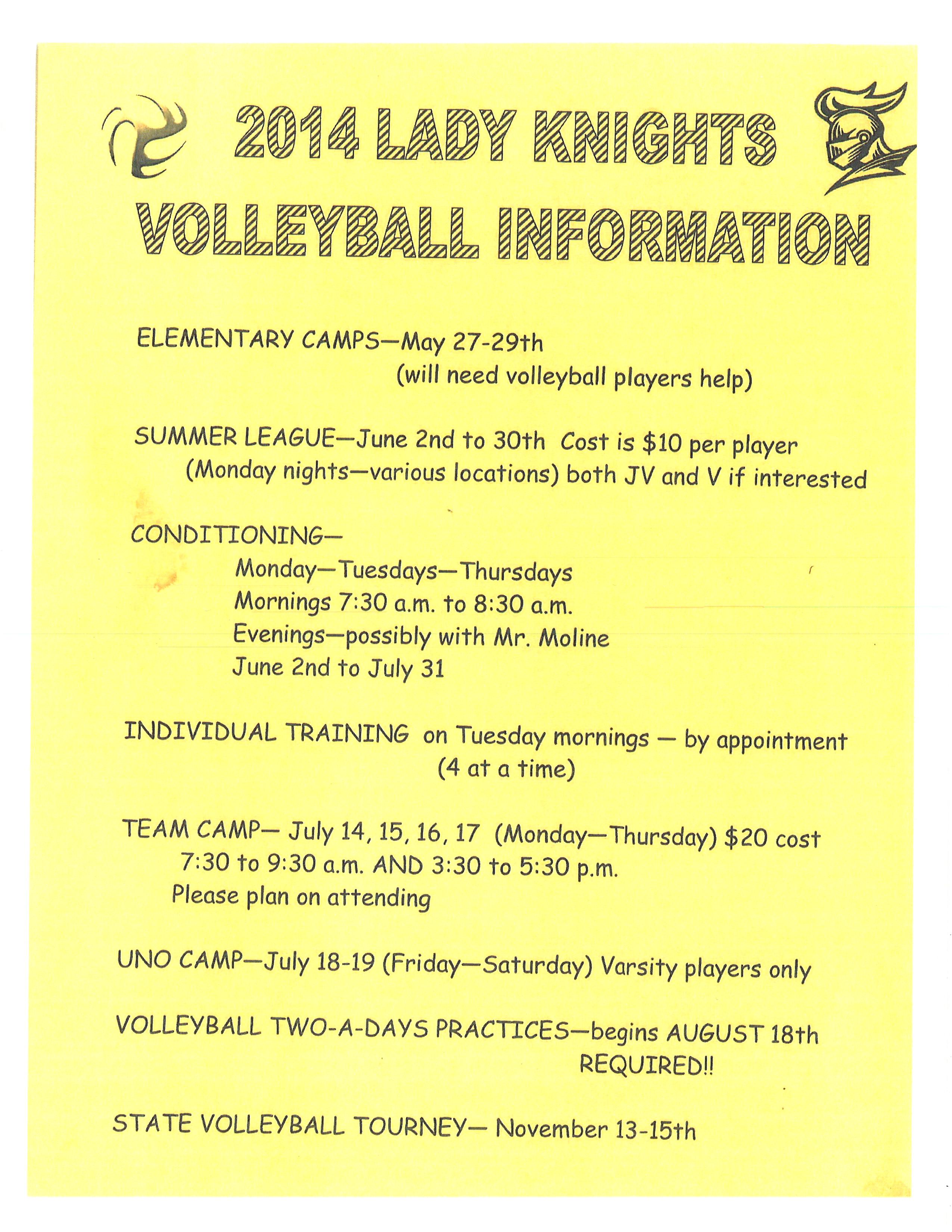EM Volleyball camp info