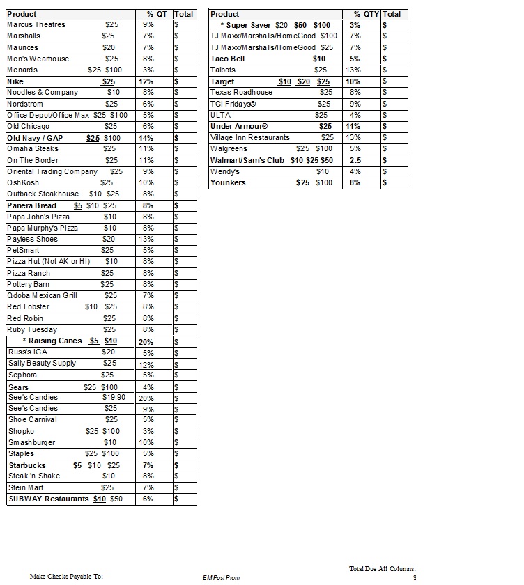 Family Order Form Pg2