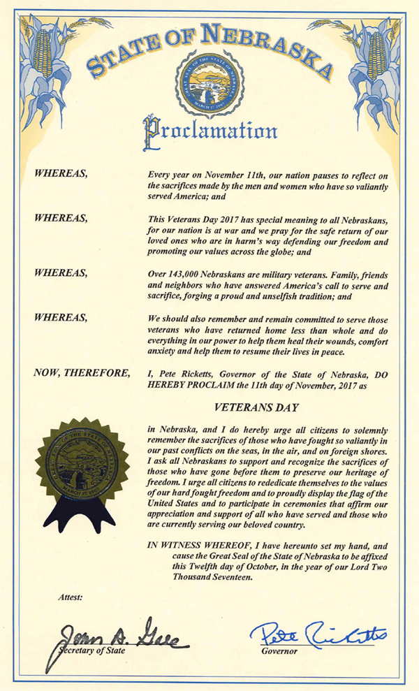 Elmwood VeteransDay Proclaim