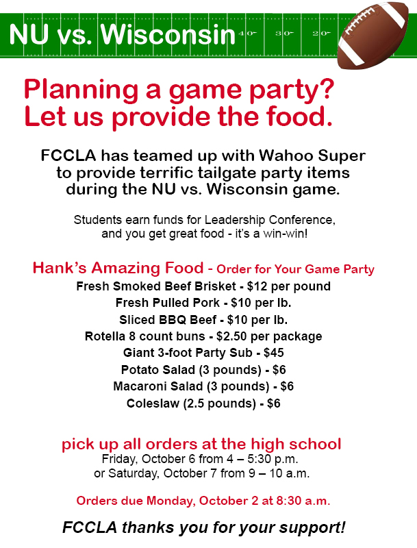 FCCLA Tailgate FundraiserFlyer