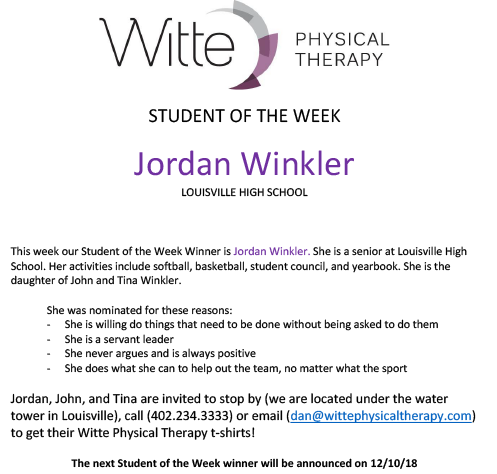 Student of the Week Selection 25