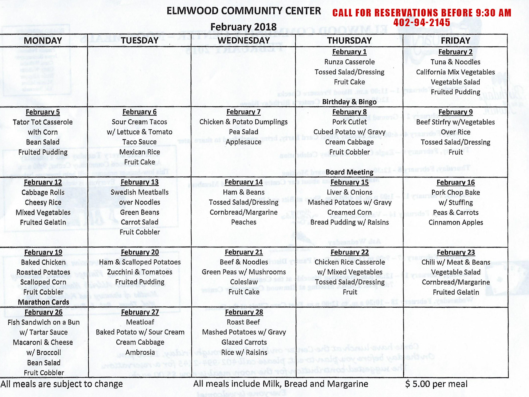 Elmwoo CommunityCenter Menu 02 2018