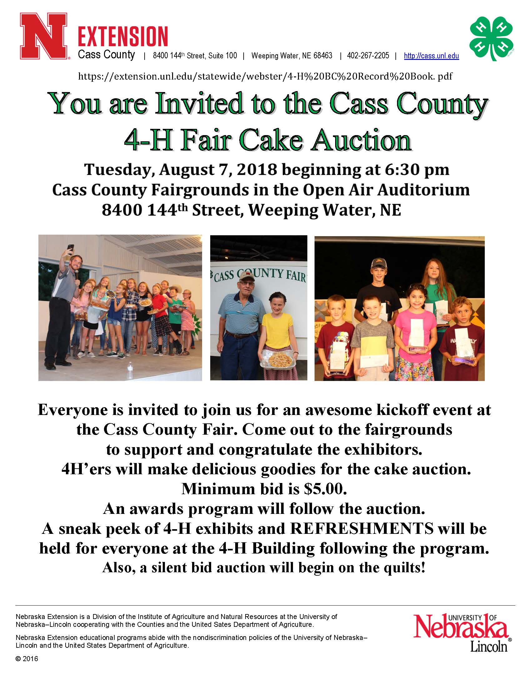 Cake Auction Flyer 2018