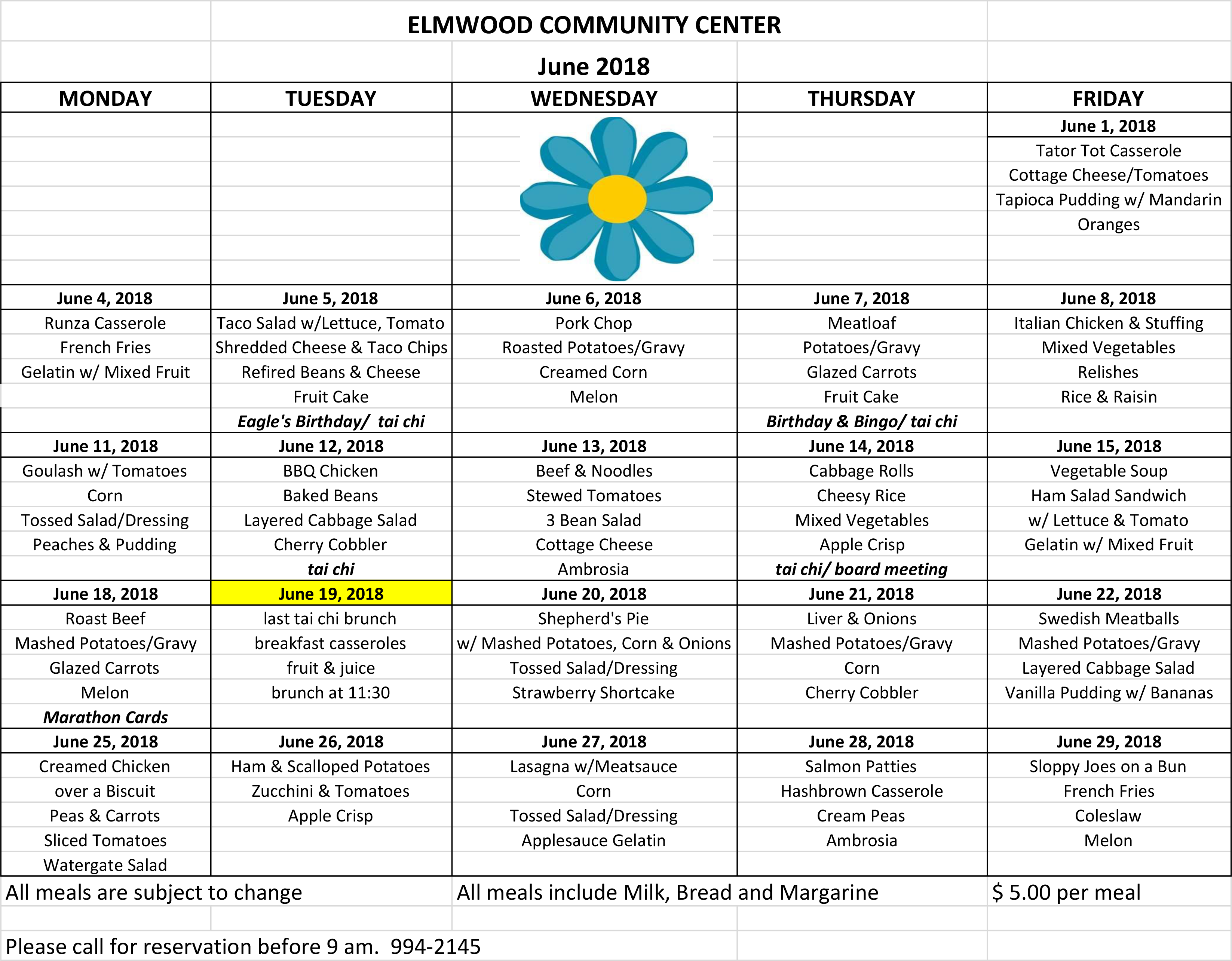 ElmwoodSeniorCenter Menu