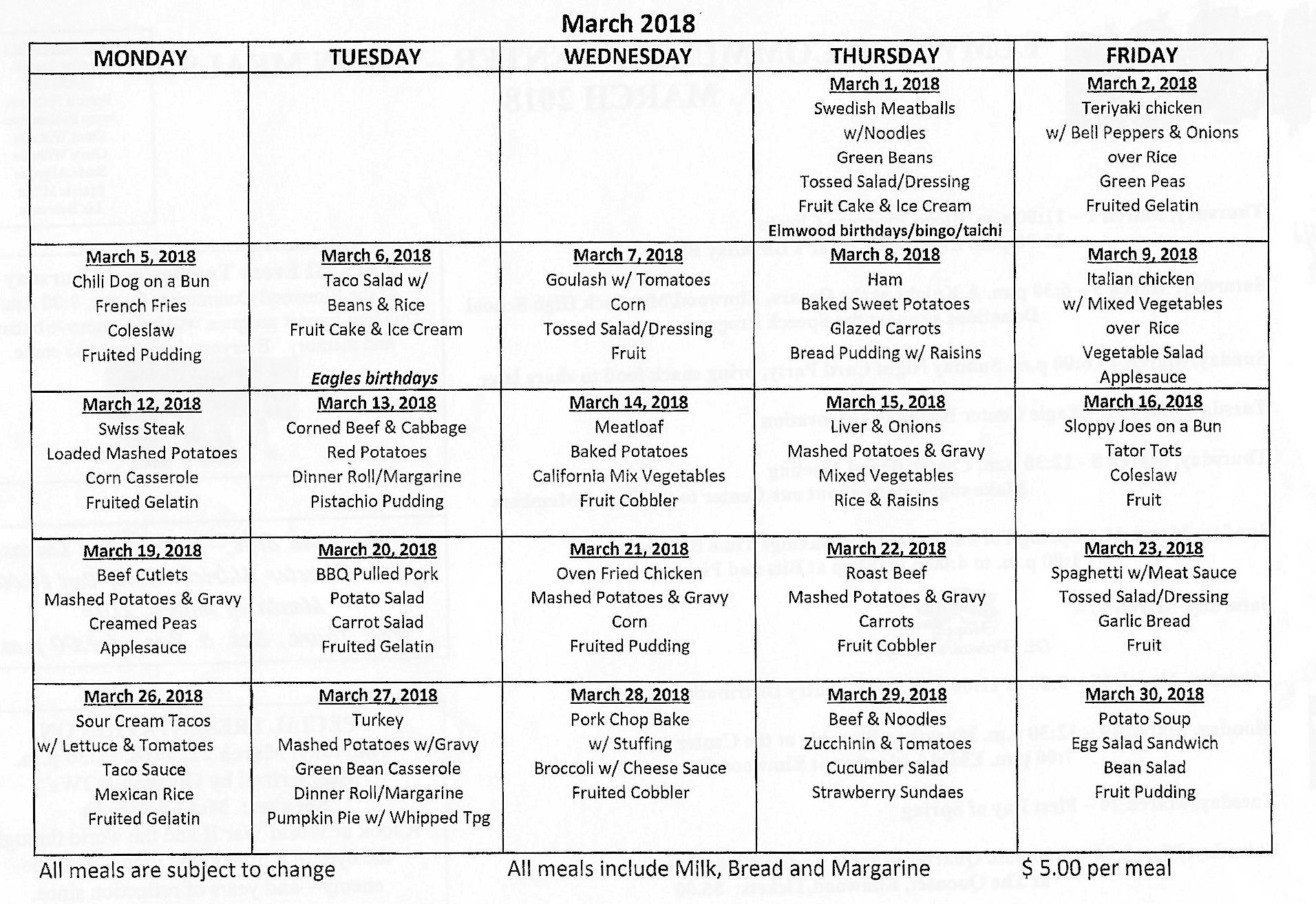 Elmwood CommunityMenu