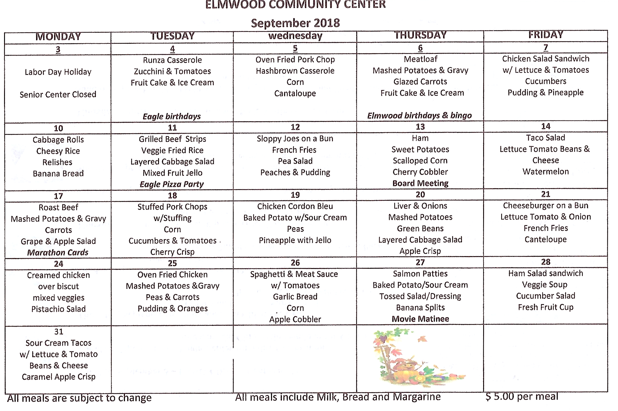 CommunityCenter menu 92018