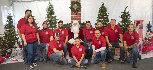 Volunteer rescue squad with santa