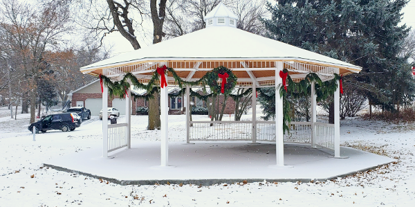 Elmwood gazebo snow