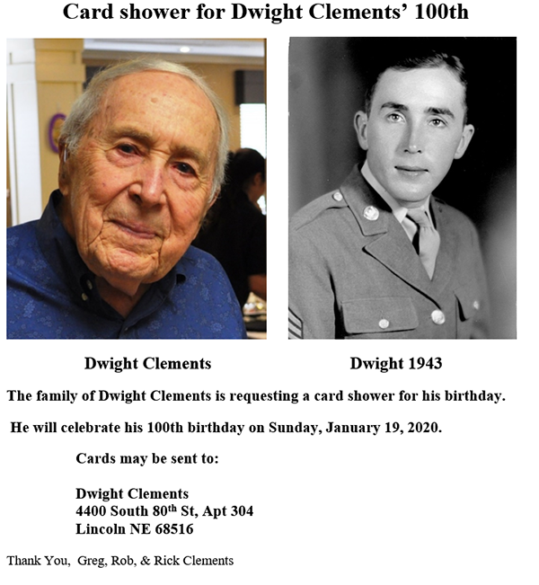 Dwight Clements 100th Bday