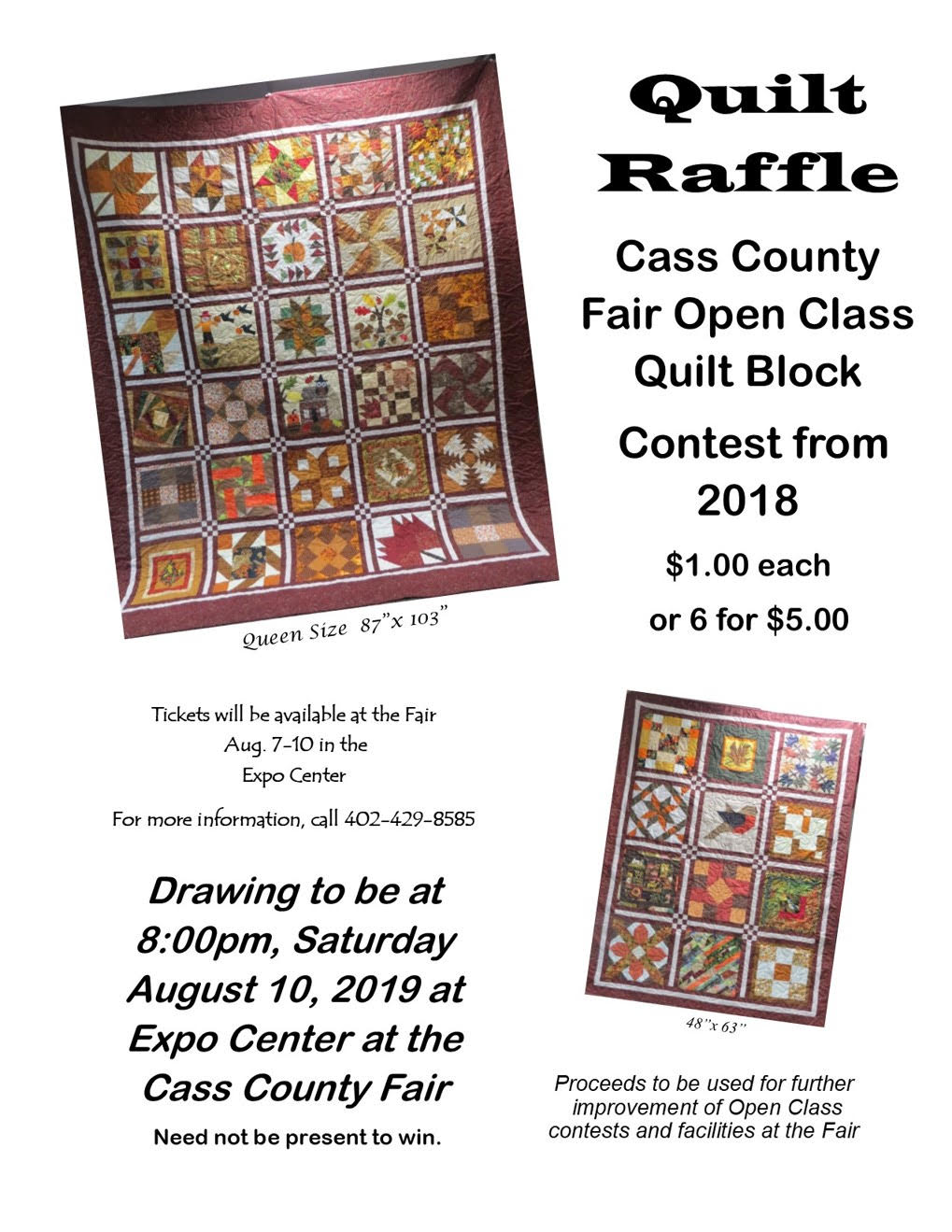 quilt block raffle 2019