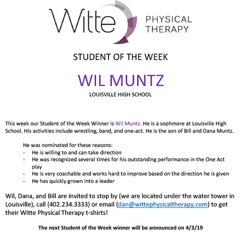 Student of the Week Selection 23