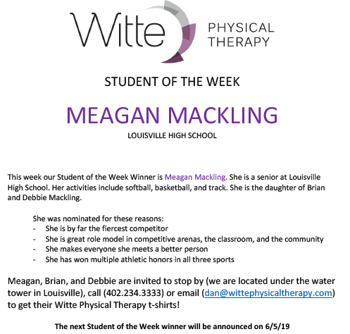 Student of the Week Selection05292019