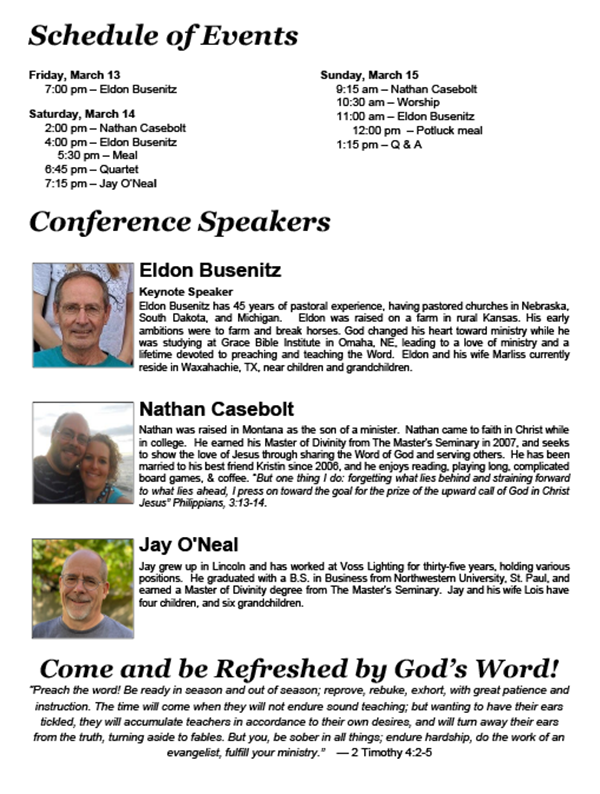 Bible Conference Flyer 1 2