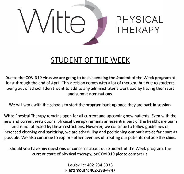 Student of the Week COVID19