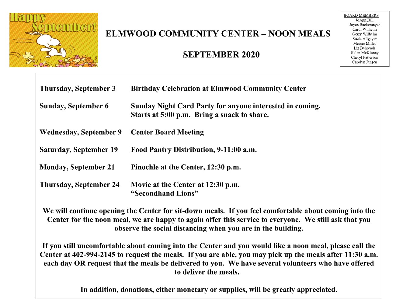 Community Center Activities