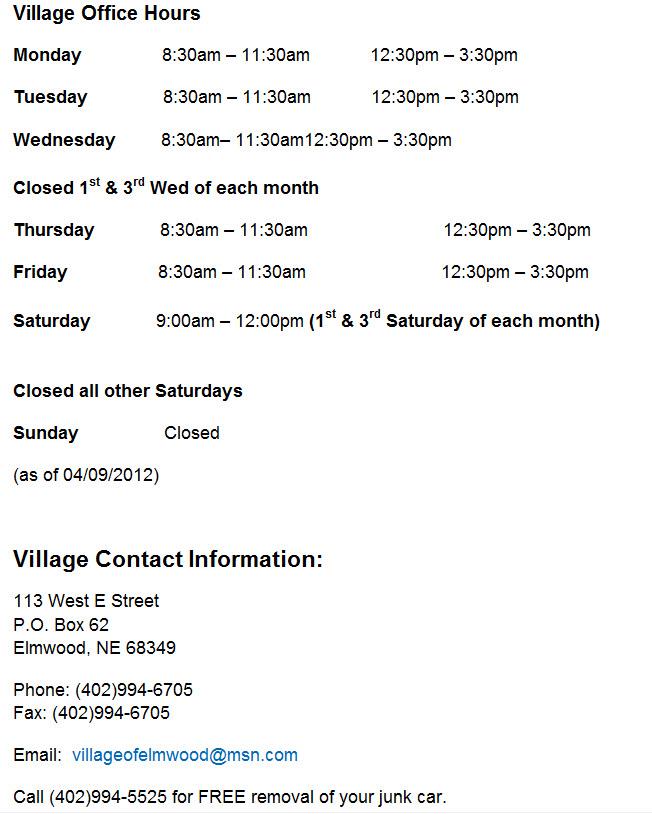 Village Hours